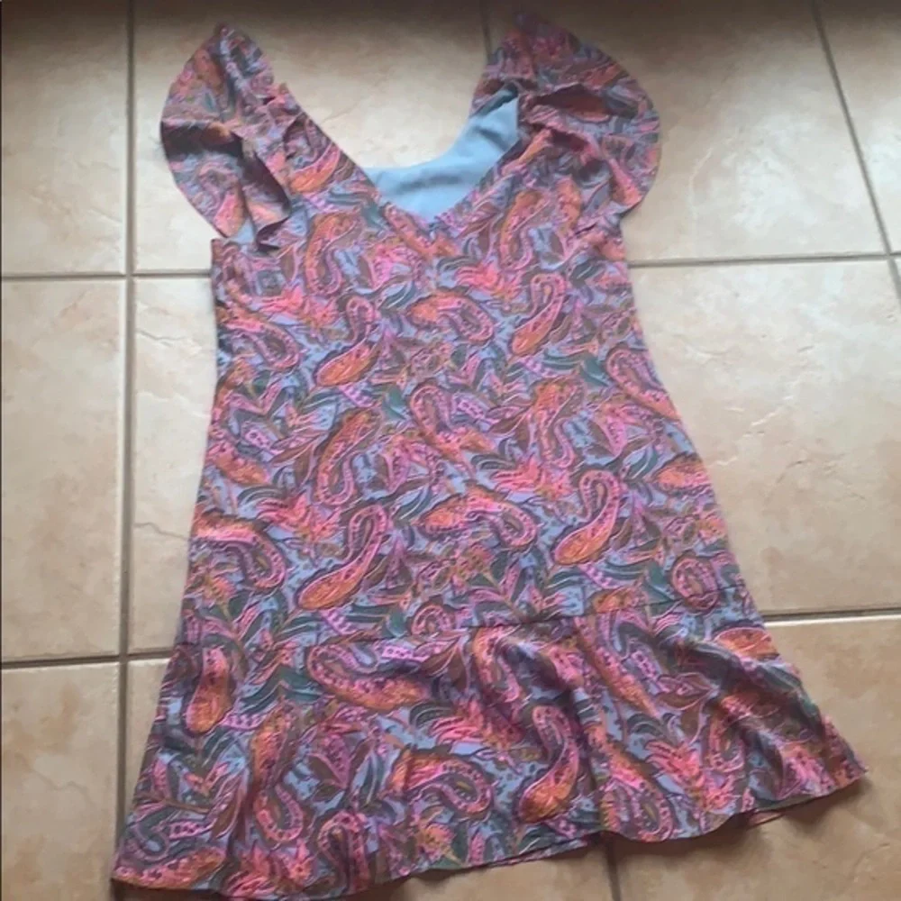 ❤️FINAL SALE❤️ J. Crew Ruffle Mini Dress in Vibrant Paisley Print Size 6
